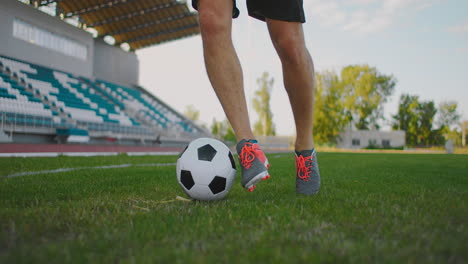 soccer-player-show-footwork-and-Soccer-player-kicking-and-Shooting-ball-on-goal-in-slow-motion